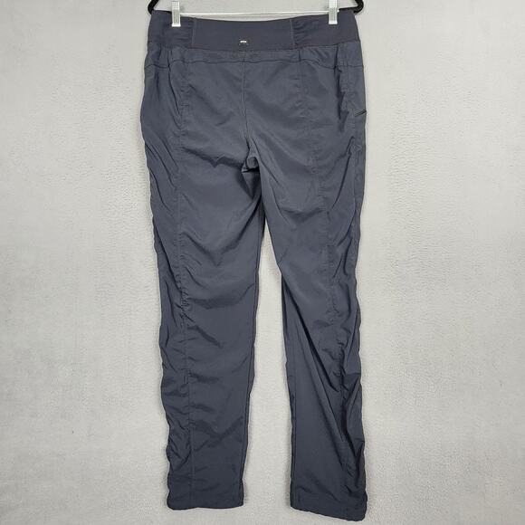 prAna Koen Pants Womens Large Gray Ruched Stretch Waistband Zipper Pockets - Picture 2 of 15